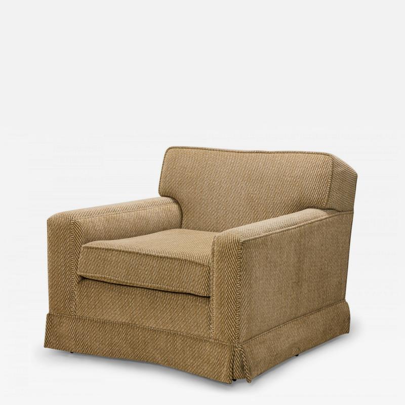 Edward J Wormley for Dunbar American Mid Century Beige Upholstered Fluted Leg Lo