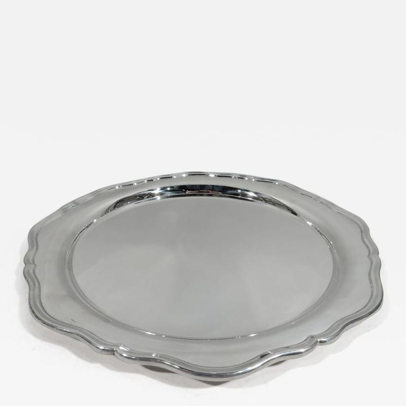 Edward Viner Pretty Old Fashioned English Sterling Silver Serving Tray
