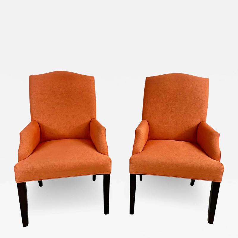 Edward Warmly Style Lounge or Side Chairs in Orange Hermes Upholstery a Pair