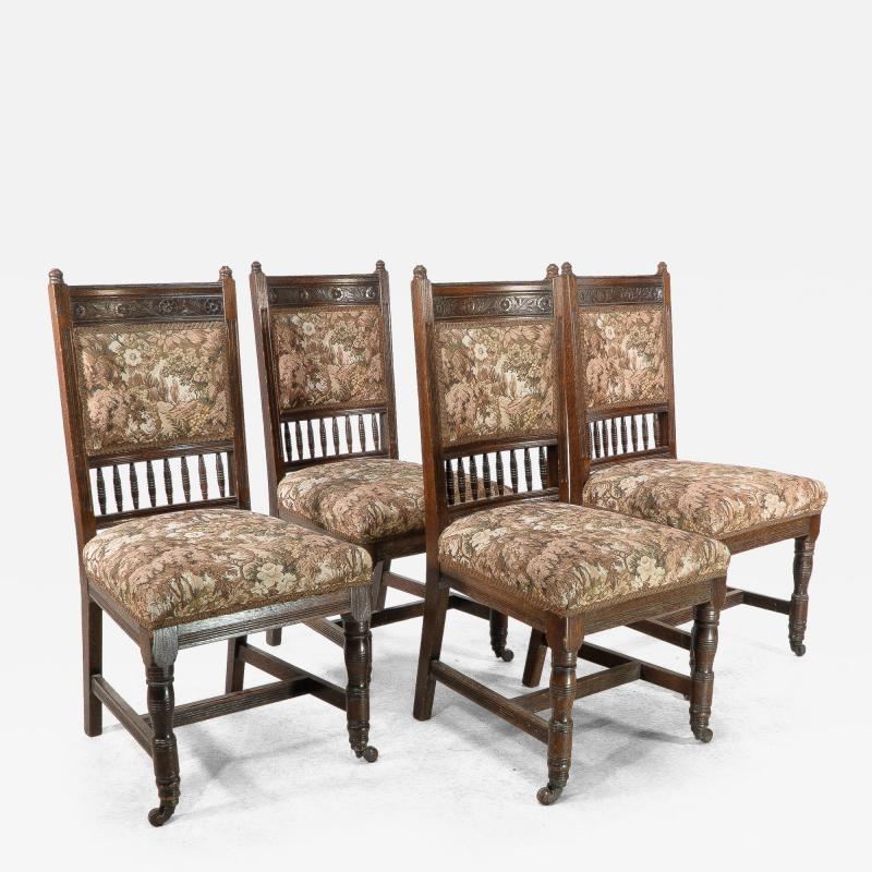 Edward William Godwin E W Godwin attributed A Set of Four Aesthetic Movement Oak Dining Chairs