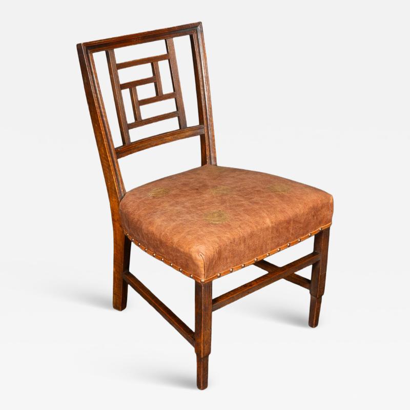 Edward William Godwin E W Godwin attributed Anglo Japanese Walnut Side Chair with Lattice Back