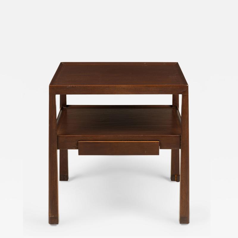 Edward Wormley American Dark Finished Wooden Two Tier End Side Table