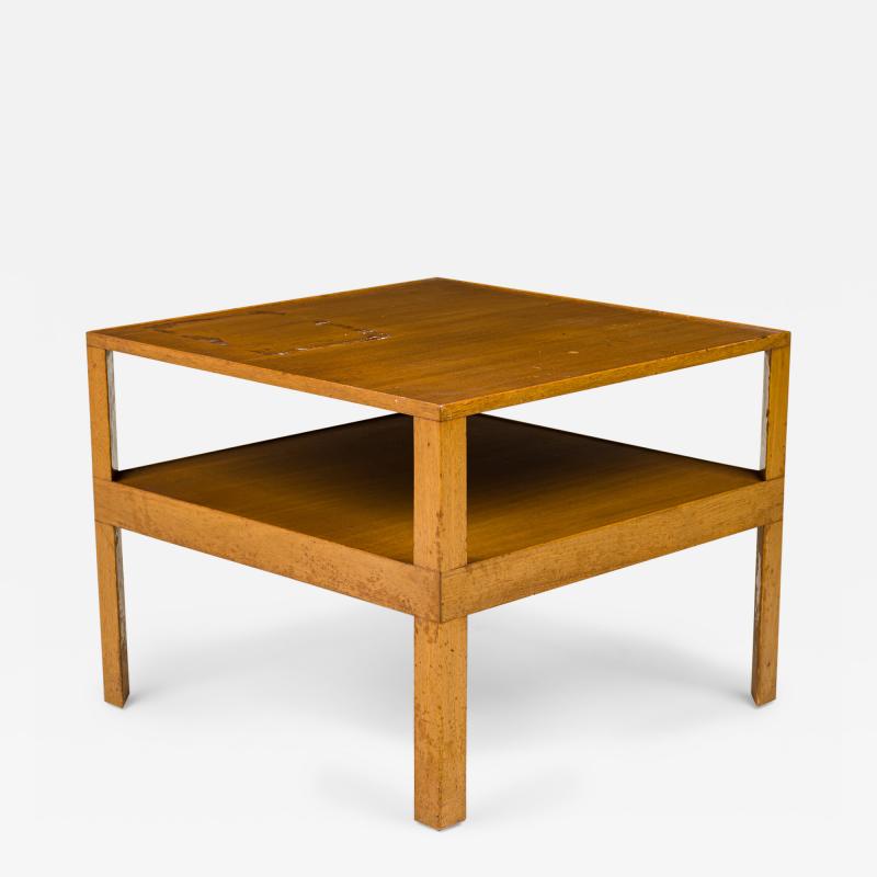 Edward Wormley American Two Tier Square Wooden End Side Table