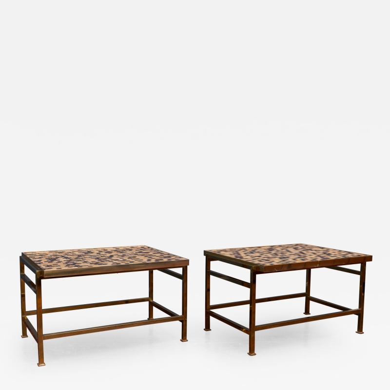 Edward Wormley Dunbar Murano Tile Top Side Tables