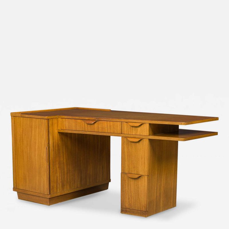 Edward Wormley Edward J Wormley for Dunbar American Mid Century Wooden Wedge Top Pedestal Desk