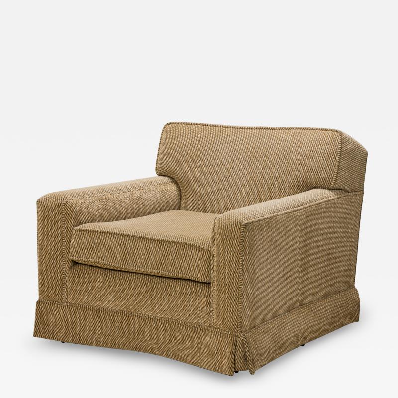 Edward Wormley Edward J Wormley for Dunbar AmericanBeigeFluted Leg Lounge Armchair