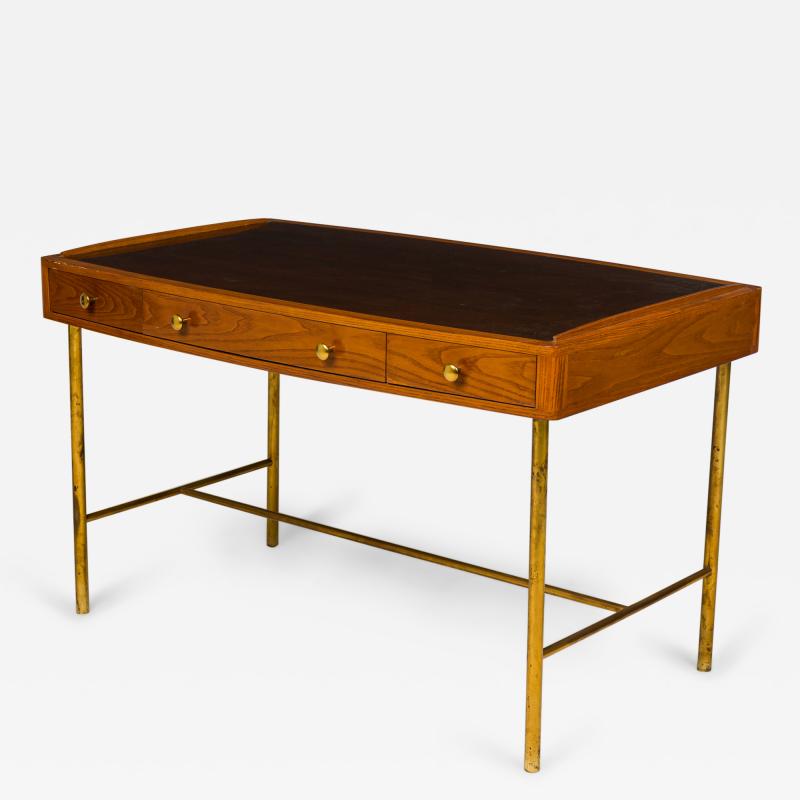 Edward Wormley Edward J Wormley for Dunbar Mid Century Wood and Brass Tube Writing Desk