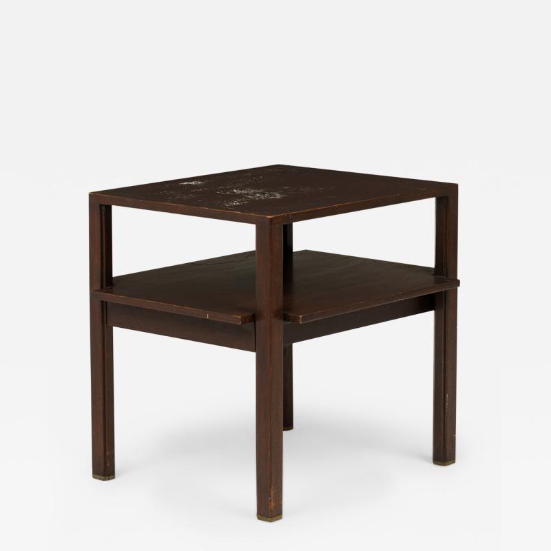 Edward Wormley Edward Wormley American Dark Finished Wooden Two Tier End Side Table