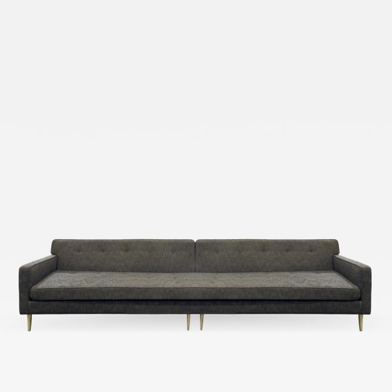 Edward Wormley Edward Wormley Clean Line Sofa with Conical Brass Legs 1951