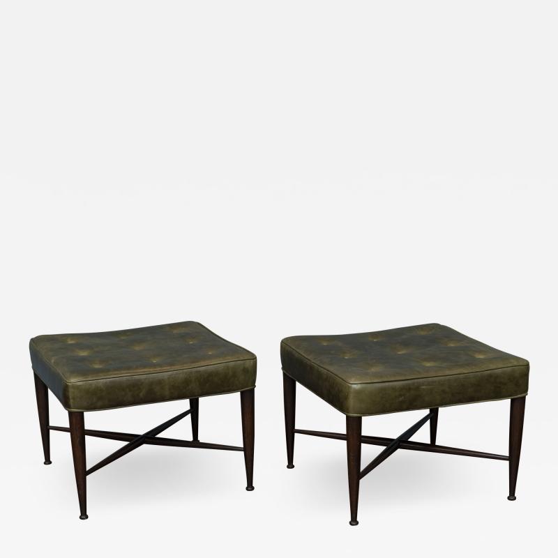 Edward Wormley Edward Wormley Design X Base Ottoman Stools for Dunbar