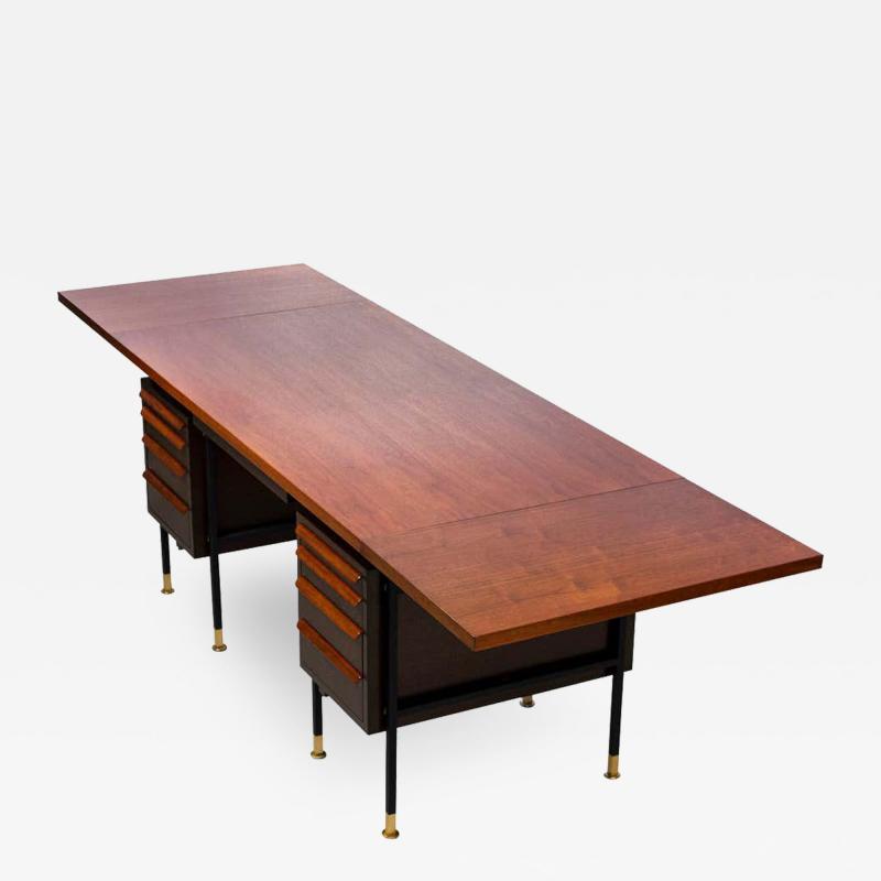 Edward Wormley Edward Wormley Drop Leaf Executive Desk for Dunbar in Walnut and Mahogany