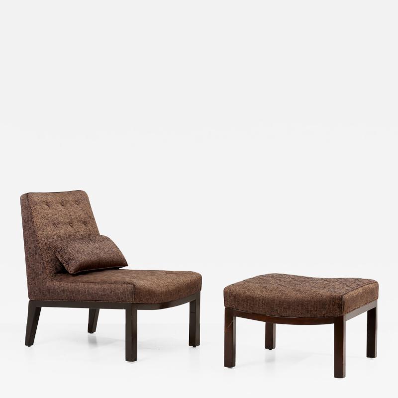 Edward Wormley Edward Wormley Lounge Chair with Ottoman by Dunbar USA 1960s