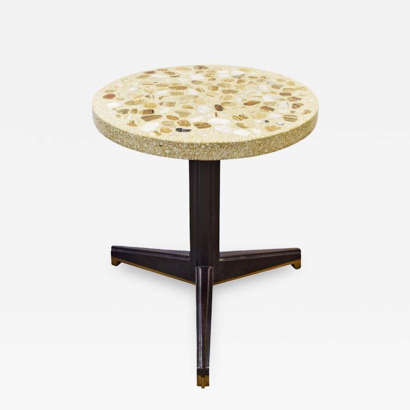 Edward Wormley Edward Wormley Rare Occasional Table with Marble Set in Terrazzo 1959 Signed 