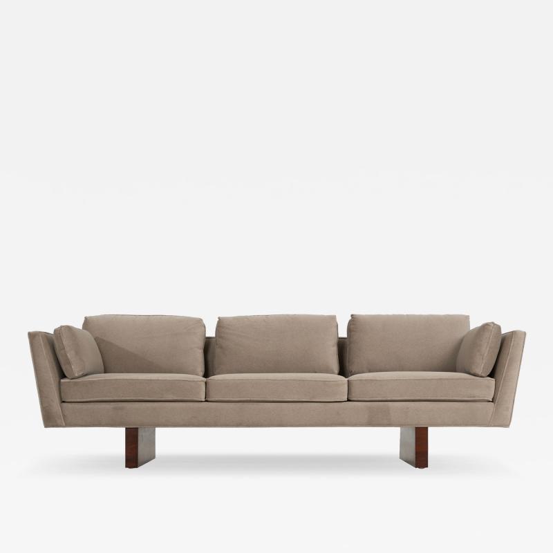 Edward Wormley Edward Wormley for Dunbar Angle Arm Sofa in Gray Mohair 1955