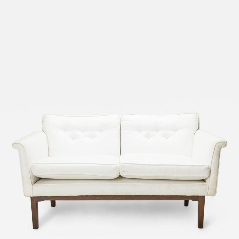 Edward Wormley Edward Wormley for Dunbar Furniture Co Mid Century White Upholstered Settee