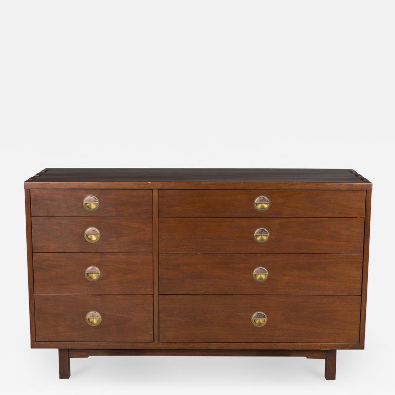 Edward Wormley Edward Wormley for Dunbar Furniture Walnut and Natzler Tile Eight Drawer Chest
