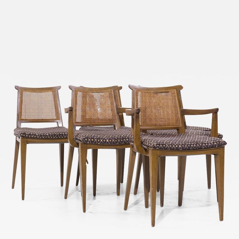 Edward Wormley Edward Wormley for Dunbar MCM Cane Bleached Mahogany Dining Chairs Set of 6