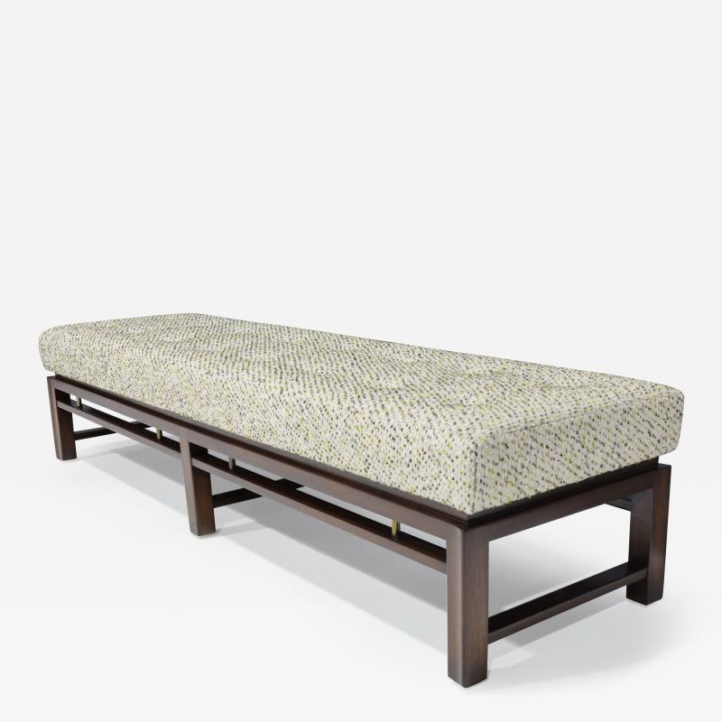 Edward Wormley Edward Wormley for Dunbar Mahogany Bench with Boucle Upholstery