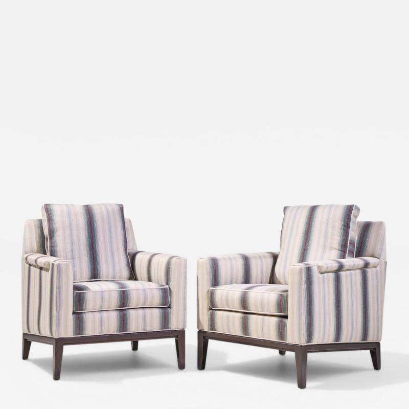 Edward Wormley Edward Wormley for Dunbar Mid Century Mahogany Lounge Chairs Pair