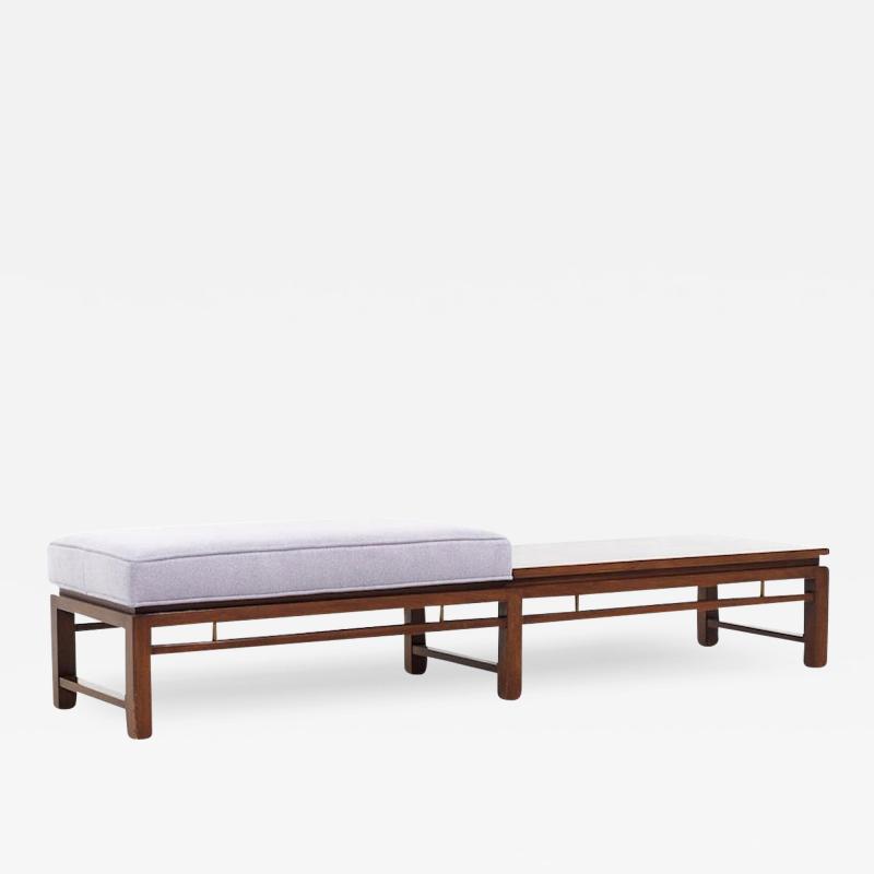 Edward Wormley Edward Wormley for Dunbar Mid Century Mahogany and Brass Bench