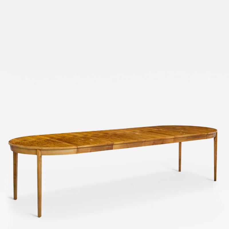 Edward Wormley Edward Wormley for Dunbar Mid Century Walnut Expanding Dining Table 4 Leaves