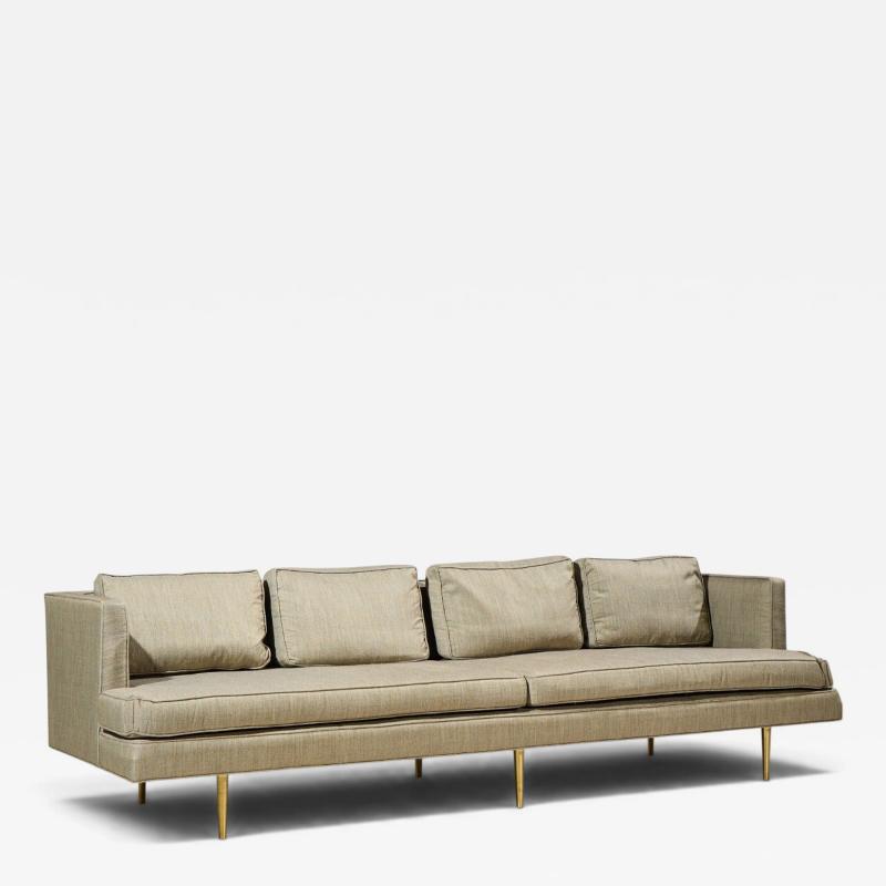 Edward Wormley Edward Wormley for Dunbar Model 4907 Mid Century Brass Leg Sofa