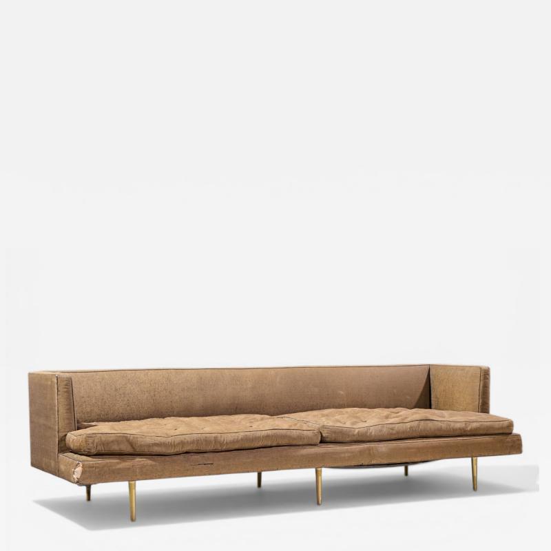 Edward Wormley Edward Wormley for Dunbar Model 4907A Mid Century Brass Leg Sofa