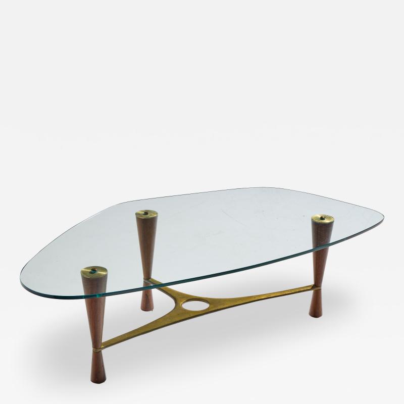 Edward Wormley Edward Wormley for Dunbar Model 5309 Mid Century Brass and Rosewood Coffee Table