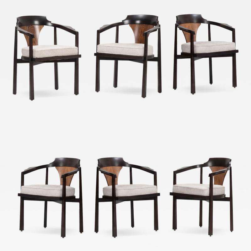 Edward Wormley Edward Wormley for Dunbar Six Dining Chairs Model 935 Horseshoe Chairs 1965c 