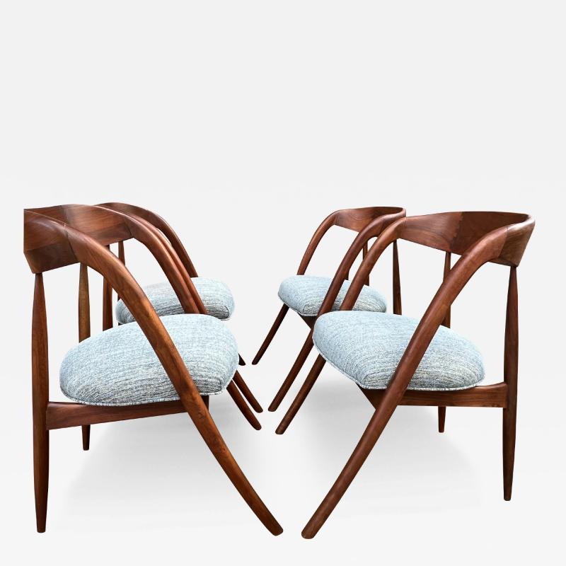 Edward Wormley FOUR MID CENTURY MODERN COMPASS DINING CHAIRS ATTRIBUTED TO EDWARD WORMLEY