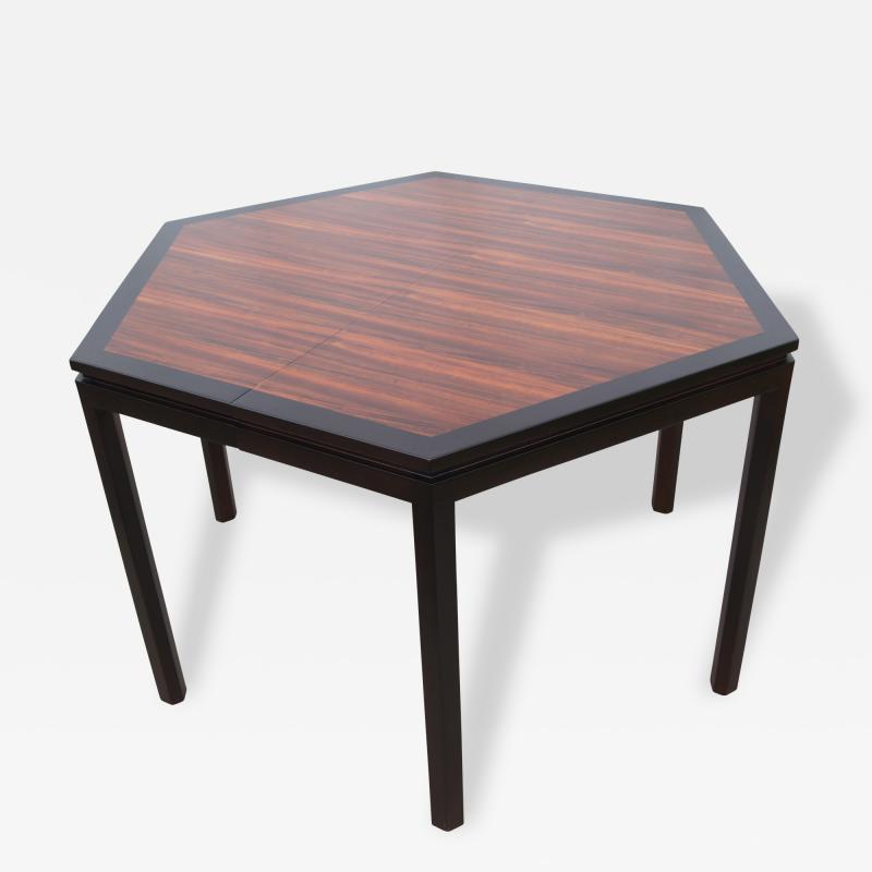 Edward Wormley Hexagonal Dining Table with Extensions by Edward Wormley for Dunbar