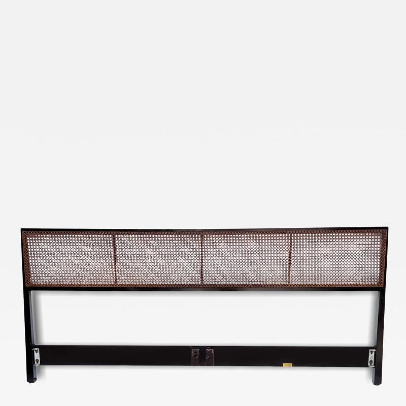 Edward Wormley Mid Century Modern Edward Wormley for Dunbar King Size Headboard in Cane