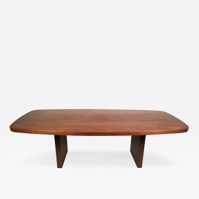 Edward Wormley Oil Rubbed Bronze and Walnut Dining Table by Dunbar