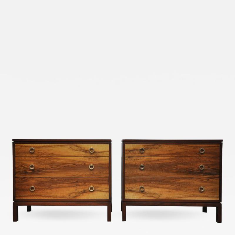 Edward Wormley Pair of Dunbar Walnut Front Chests Edward Wormley