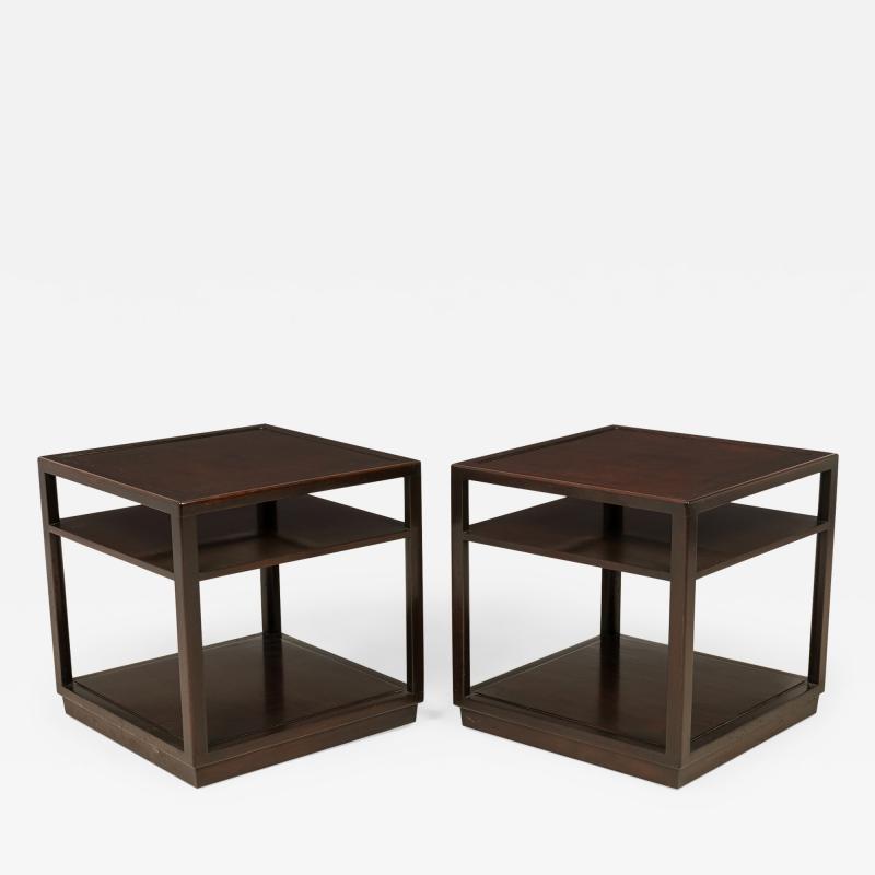 Edward Wormley Pair of Edward Wormley American Square Wooden End Side Tables