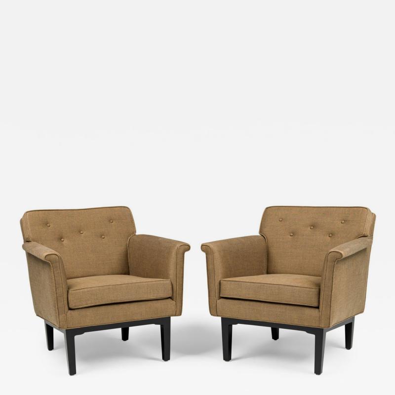 Edward Wormley Pair of Edward Wormley for Dunbar American Mid Century Lounge Chairs
