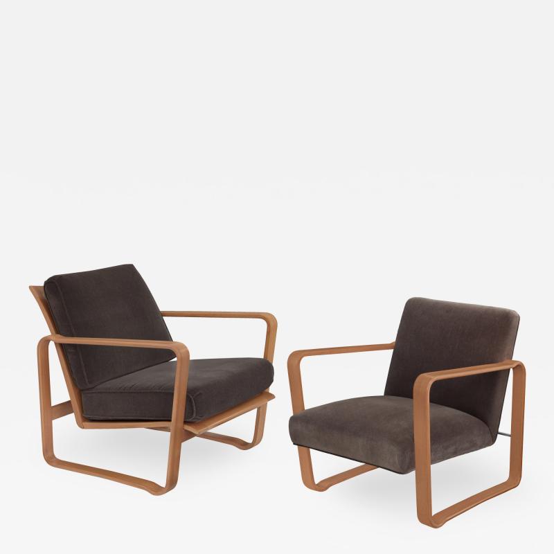 Edward Wormley Pair of Rare His and Hers Modern Morris Chairs by Edward Wormley for Dunbar