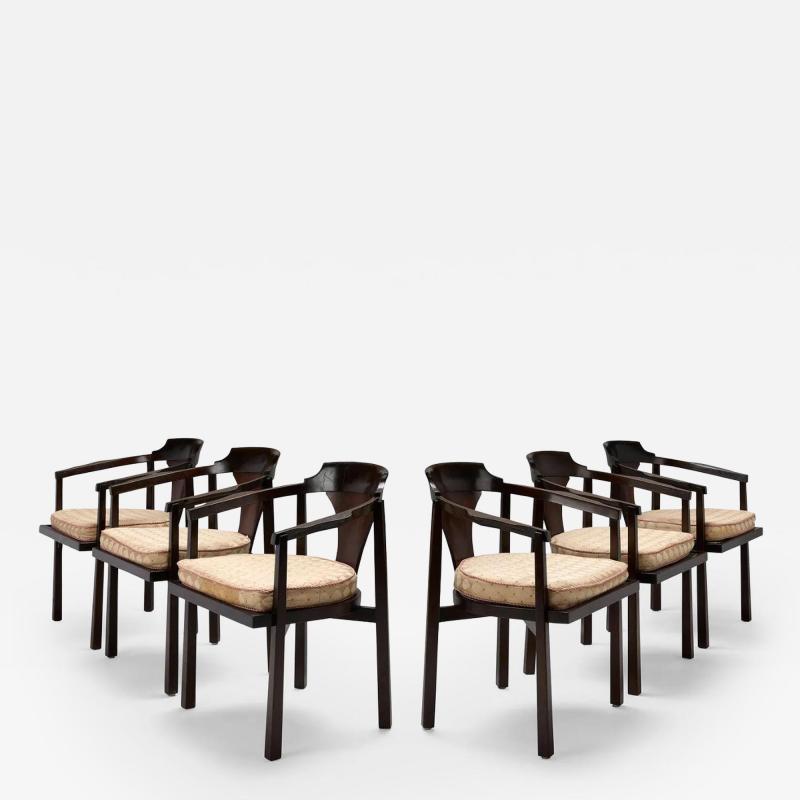 Edward Wormley Rare Set of Six Edward Wormley Horseshoe Chairs Model 935 for Dunbar