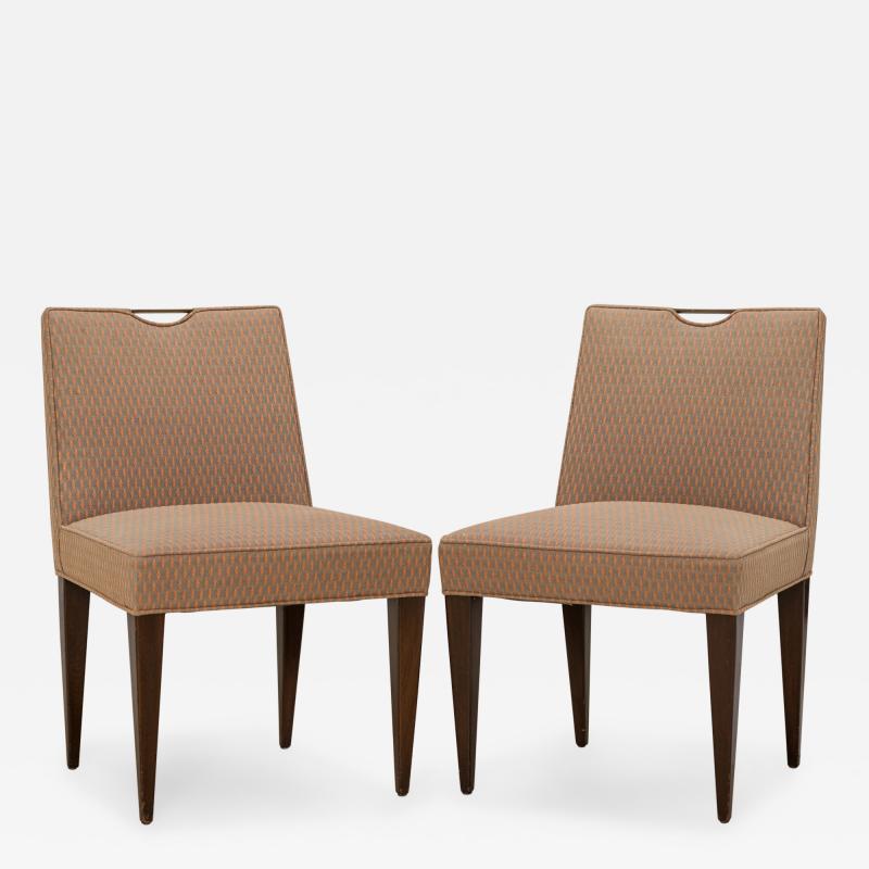 Edward Wormley Set of 4 Edward Wormley for Dunbar Patterned Mauve Upholstered Side Chairs