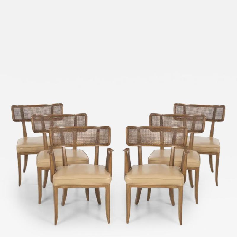 Edward Wormley Set of Six Edward Wormley for Dunbar Curved Back Dining Chairs