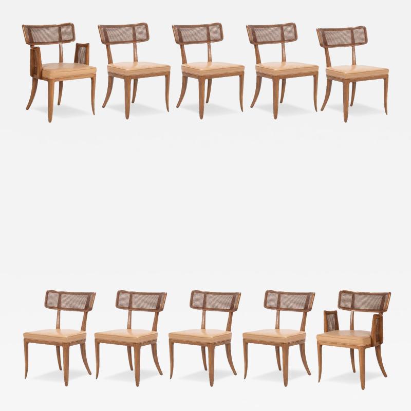 Edward Wormley Set of Ten Edward Wormley for Dunbar Curved Back Dining Chairs 1948