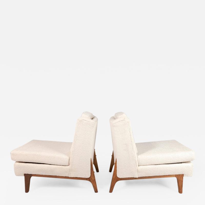 Edward Wormley Set of Two Bespoke Slipper Chairs After Edward Wormley