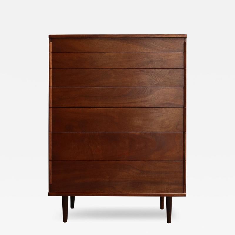 Edward Wormley Vintage Mahogany Highboy Chest of Drawers Dresser by Edward Wormley for Dunbar