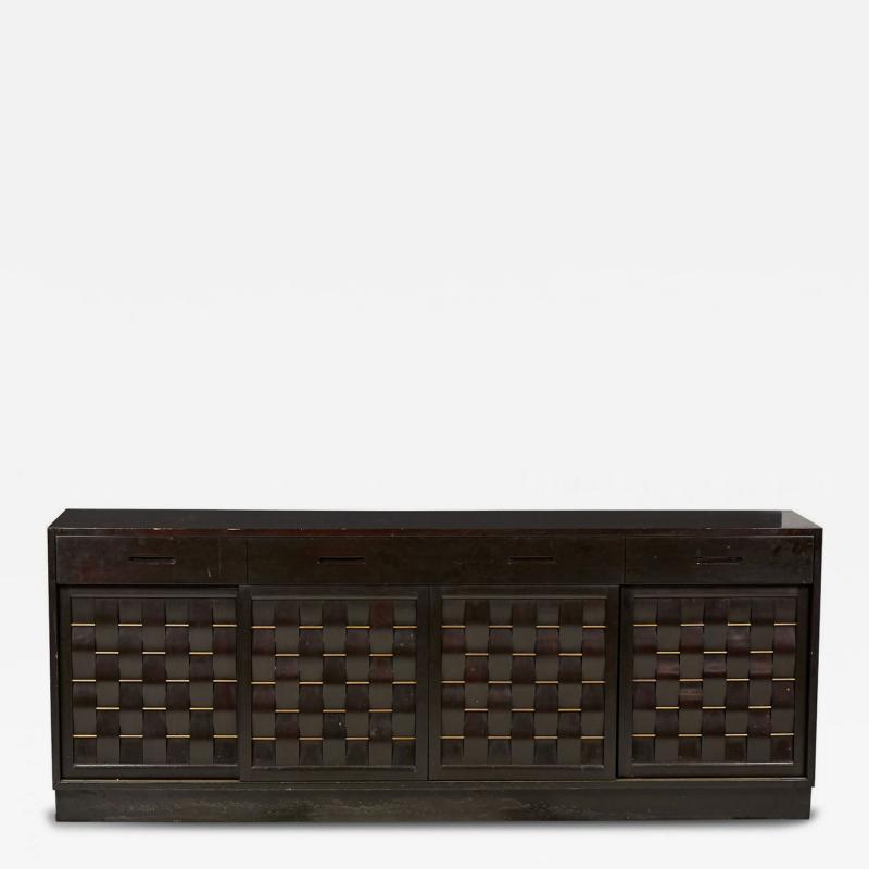 Edward Wormley for Dunbar Furniture American Mid Century Woven Front Dark Brown