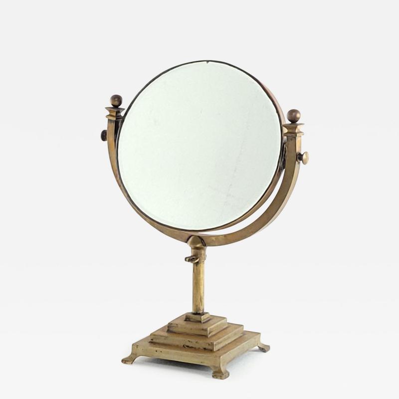 Edwardian Brass Swiveled Dressing Mirror England circa 1910