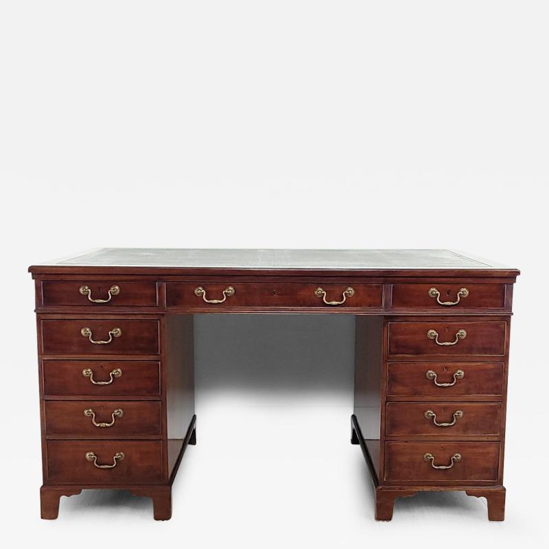 Edwardian English Mahogany Partners Desk