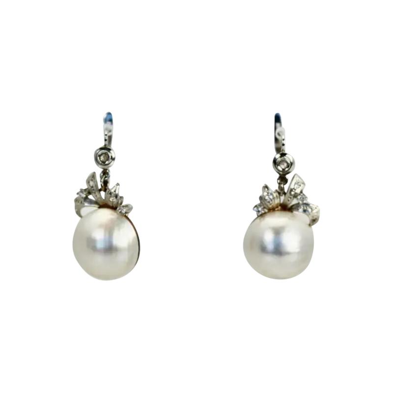 Edwardian Mabe Pearl Diamond Earrings