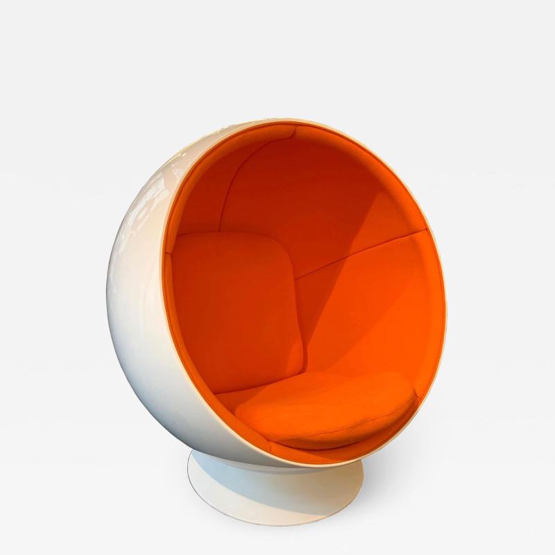 Eero Aarnio 1932 Ball Chair by Eero Aarnio Orange and White Adelta Finland circa 1980 90s