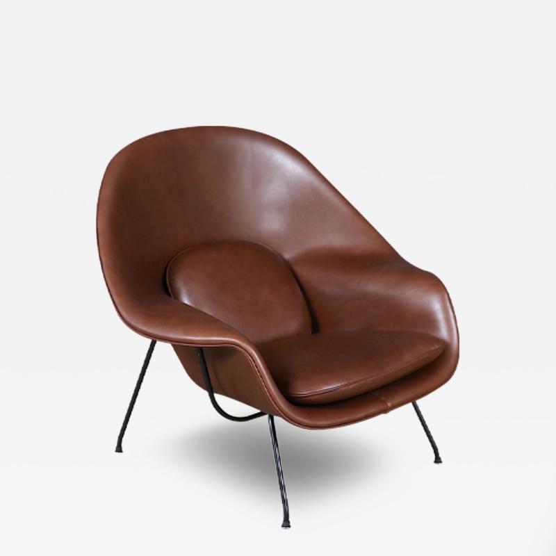 Eero Saarinen Early Eero Saarinen Womb Cognac Leather Chair for Knoll