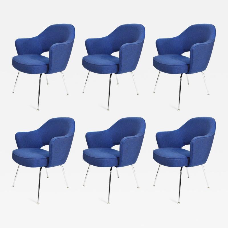 Eero Saarinen Eero Saarinen Executive Armchair in Blue Raf Simons Upholstery